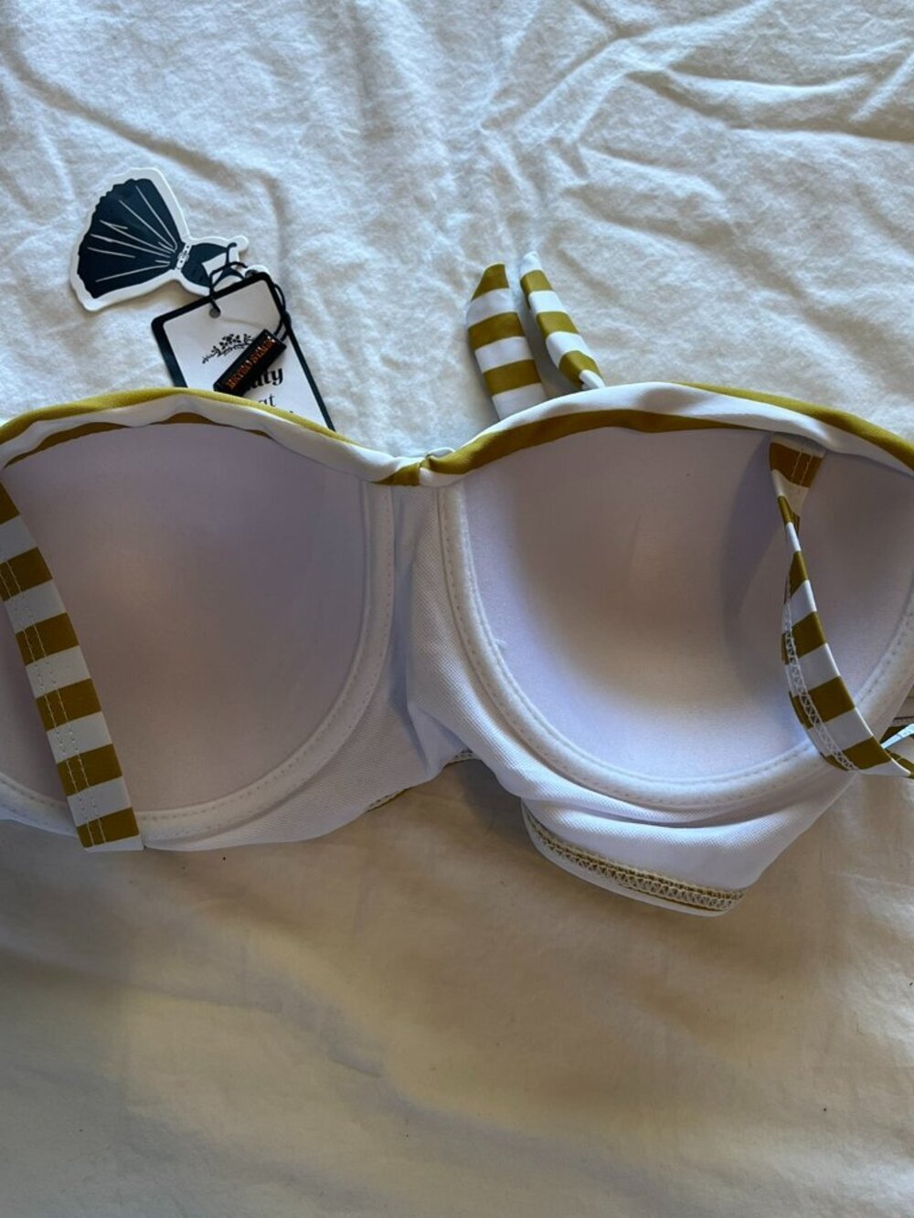 Retro Stage Woman's 1940's Striped Color Block Vintage Bikini Top Sz Xl — image 3 of 8